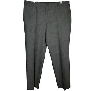 CUBAVERA Mens Gray Pin Stripe Dress Pants Size‎ 38x32 Polyester Flat Front
